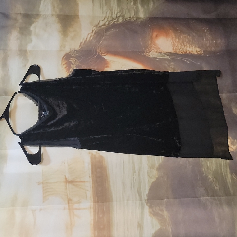 Gorgeous black velvet dressy top with sheer accents